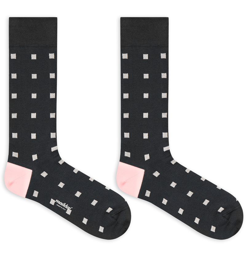 Madder Socks Bell - davy's grey / pale pink