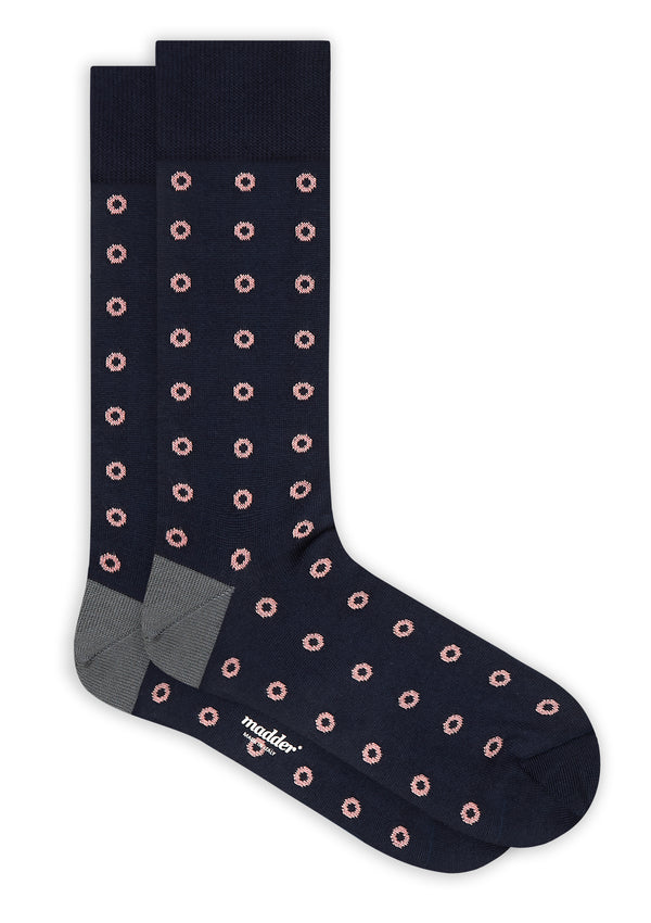 Madder Socks Punch - midnight blue / pink / mid grey