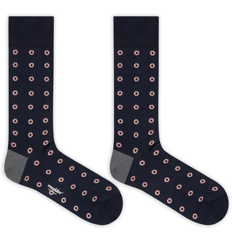 Madder Socks Punch - midnight blue / pink / mid grey