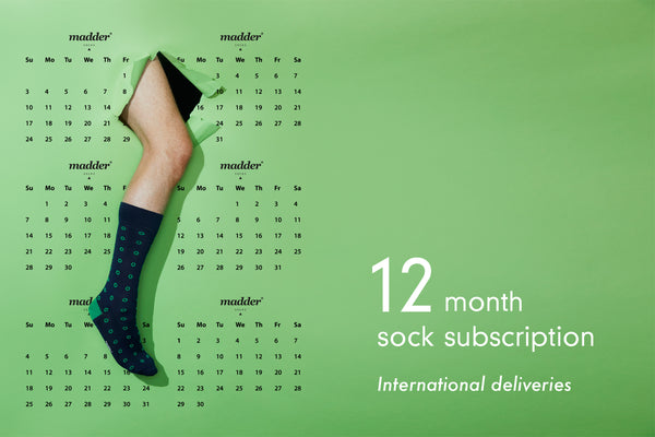 12 month Sock Subscription - International deliveries (outside Australia)